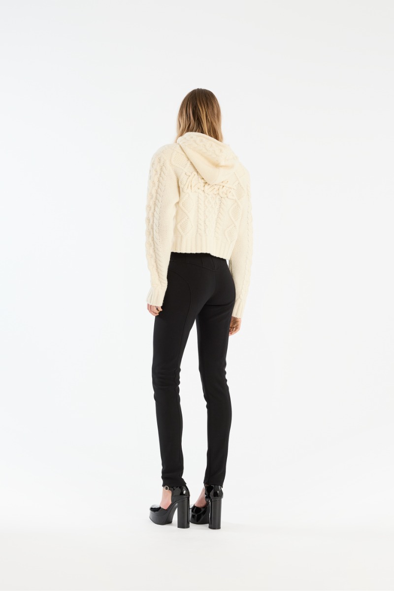 Knit Cable Zip Cardigan White - ROTATE Birger Christensen