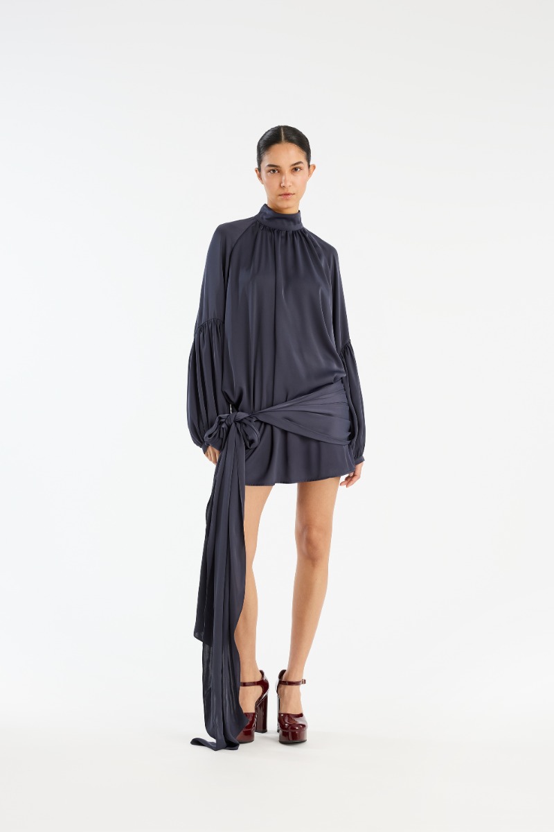 rotate satin wrap dress ROTATE BIRGER CHRISTENSEN Satin Wrap Minidress | White