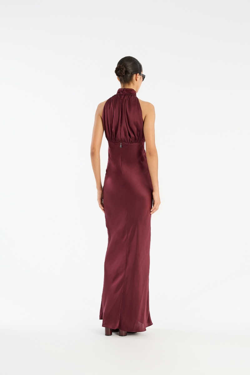 burgundy silk dressing gown Elegant short burgundy wrap dress 👗 – CHICA del Sur main image 1