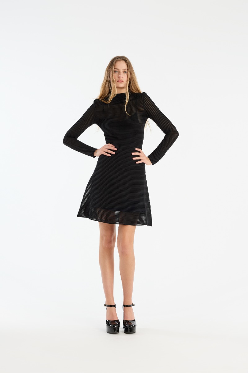【新品】andmary Helen knit flare mini dress Knitted Flared Mini Dress Black - ROTATE Birger Christensen