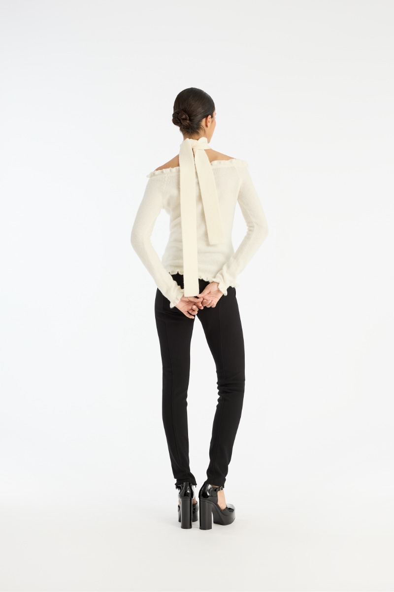 Knit Off-shoulder Top White - ROTATE Birger Christensen