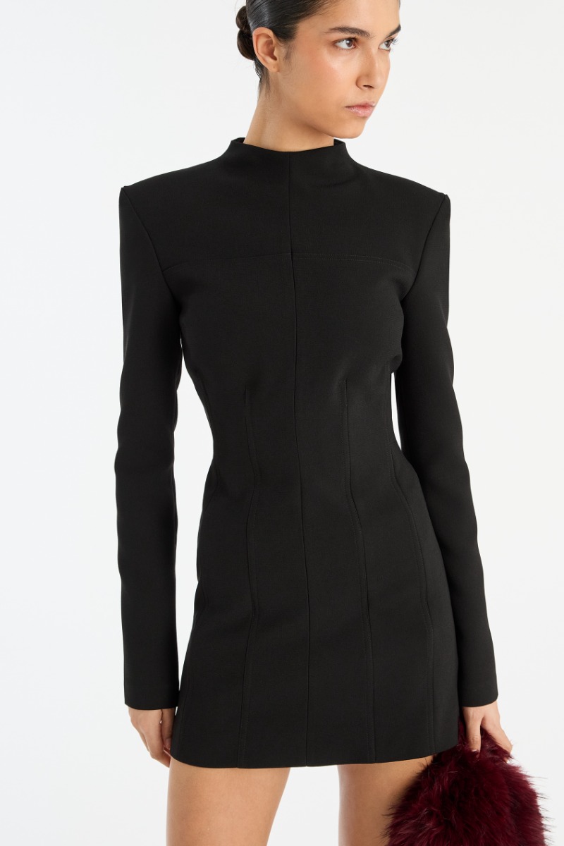 Suiting Ls Mini Dress Black - ROTATE Birger Christensen
