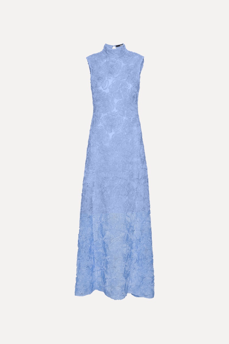Flower Mesh Maxi Dress Light Blue - ROTATE Birger Christensen