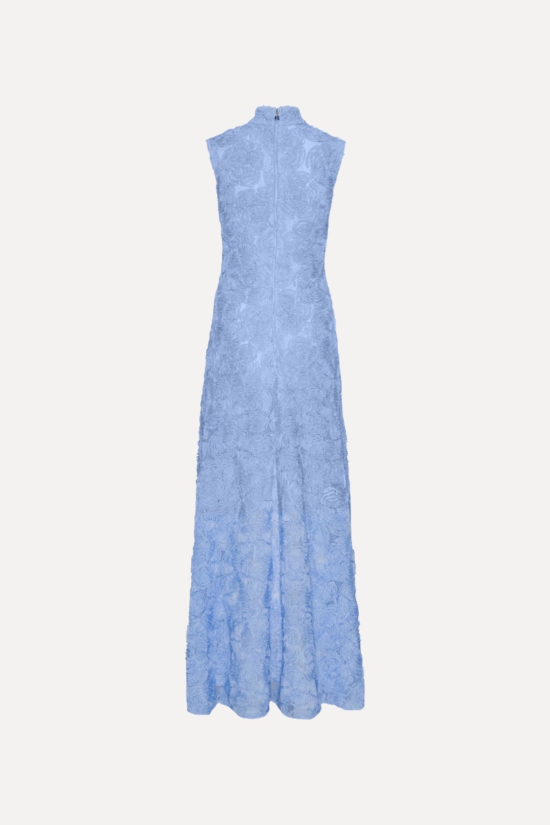 Flower Mesh Maxi Dress Light Blue - ROTATE Birger Christensen Flower Mesh Maxi Dress Light Blue - ROTATE Birger Christensen
