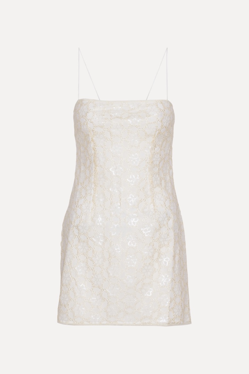 Beaded Mini Dress White - ROTATE Birger Christensen