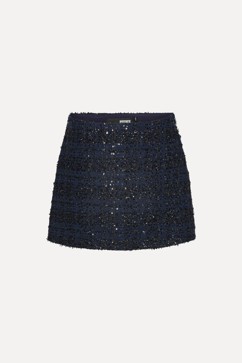 Boucle Mini Skirt Dark Blue - ROTATE Birger Christensen
