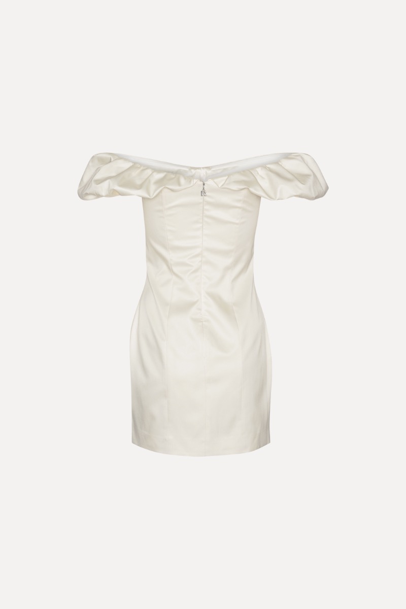 fairycore mini dress Floral Off-Shoulder Lace Mini Dress – Coquette Fairycore Aesthetic Outfit Ivory / S