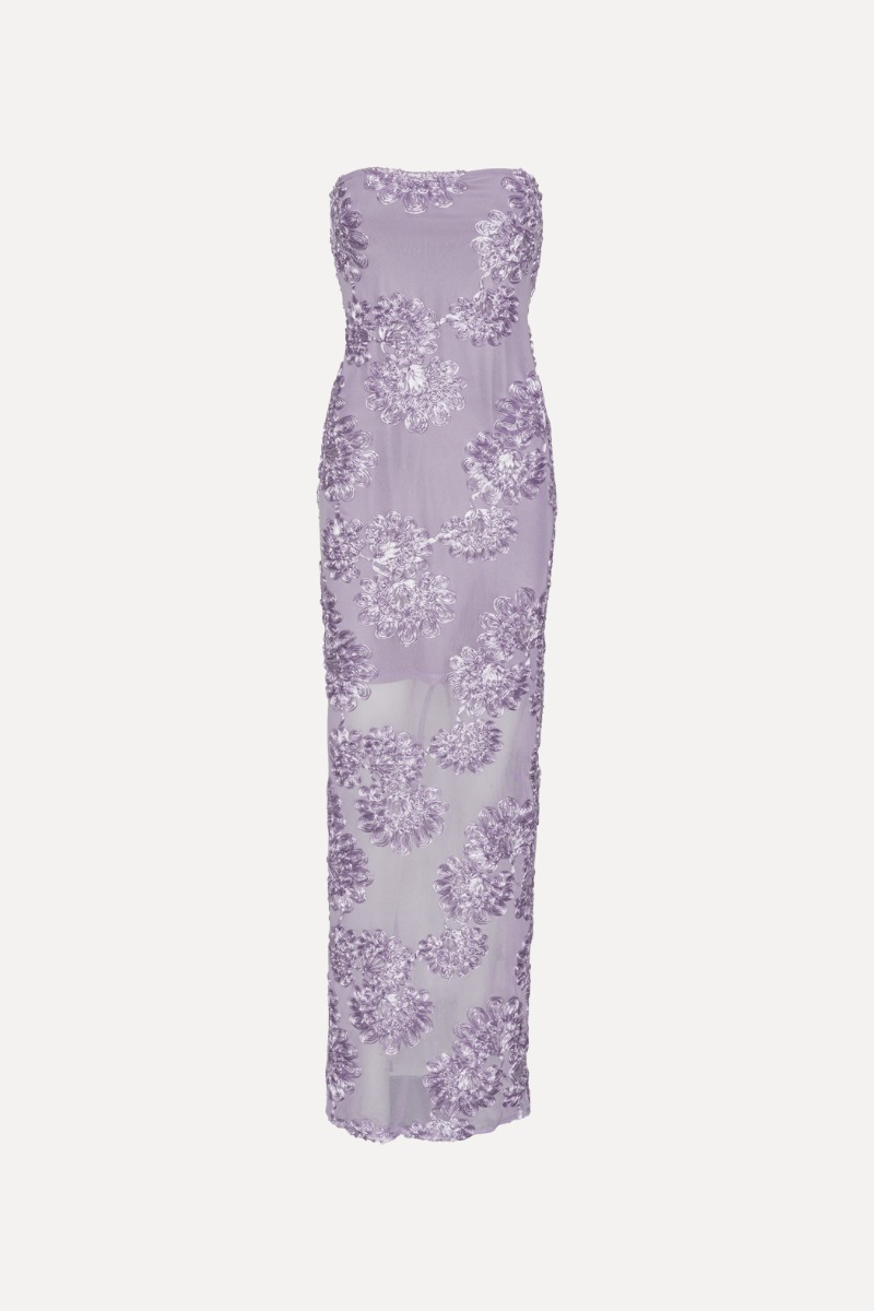 abound maxi dress Nobu | Burgundy Bandeau Maxi Dress With Halter-Collar