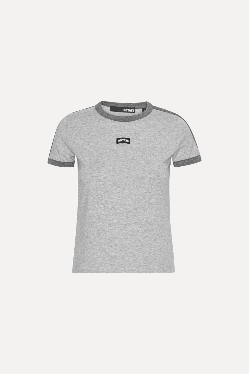 Stretchy Fitted T-shirt Light Grey - ROTATE Birger Christensen