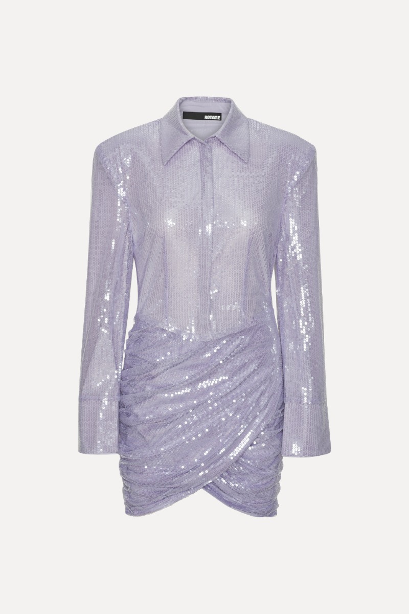 rotate birger christensen purple dress ROTATE BIRGER CHRISTENSEN Floral Mesh Dress | Purple