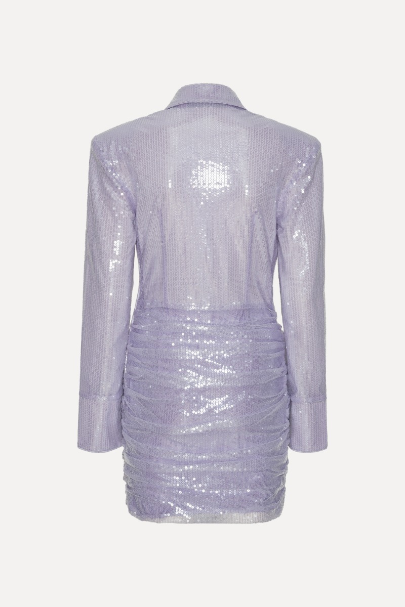 rotate purple sequin dress ROTATE Bow Mini Dress in Purple Magic