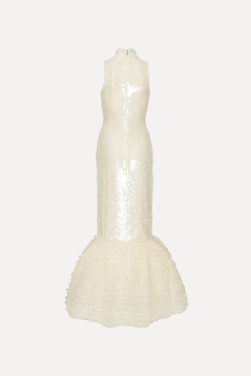 rotate birger christensen sequin maxi dress Sequins Maxi Dress Creme White