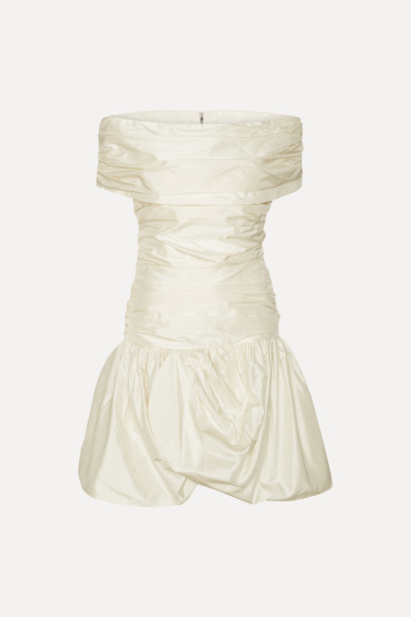 Off Shoulder Mini Dress Creme White - ROTATE Birger Christensen