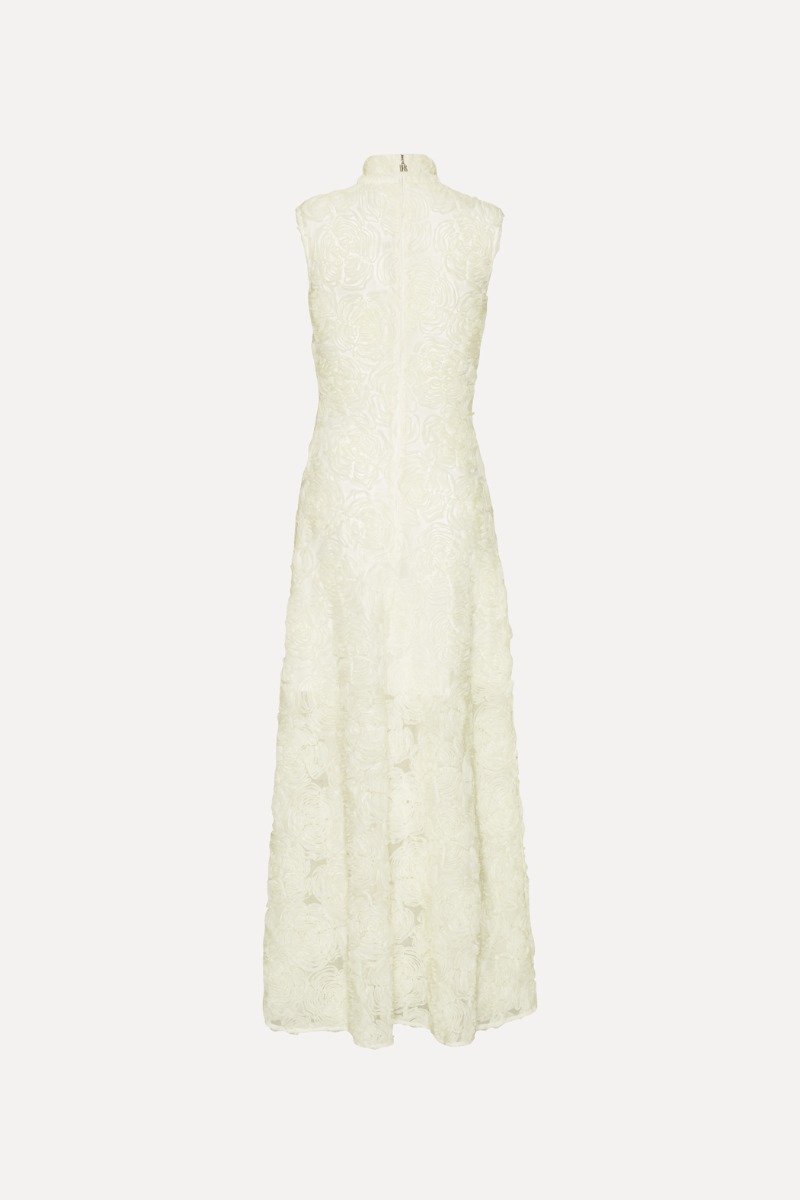rotate birger christensen floral mesh maxi dress Flower Mesh Maxi Dress Light Blue