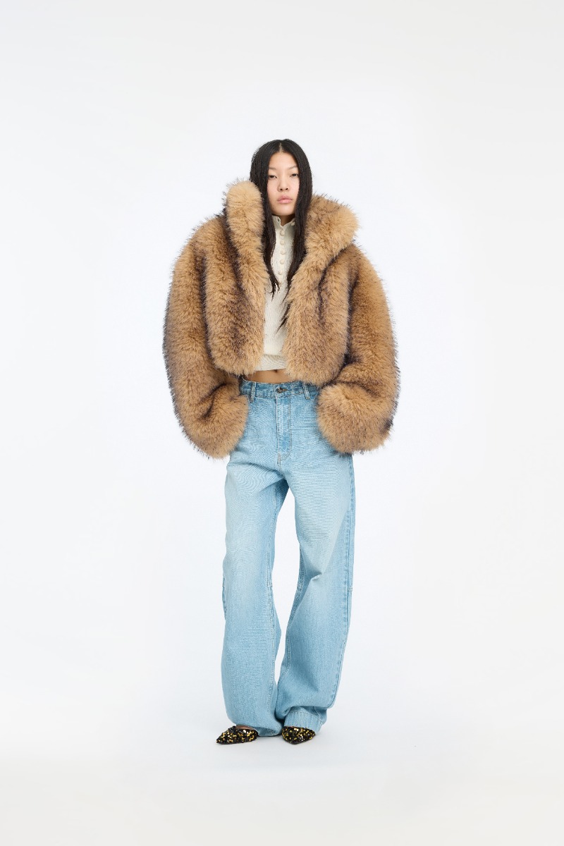 ROSEFRANTZ】 Crop Mix Fur Jacket☆関税込/追跡可 Rotate Women's