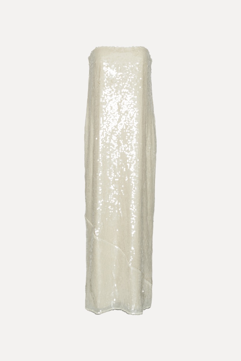 Sequin Maxi Dress White - ROTATE Birger Christensen