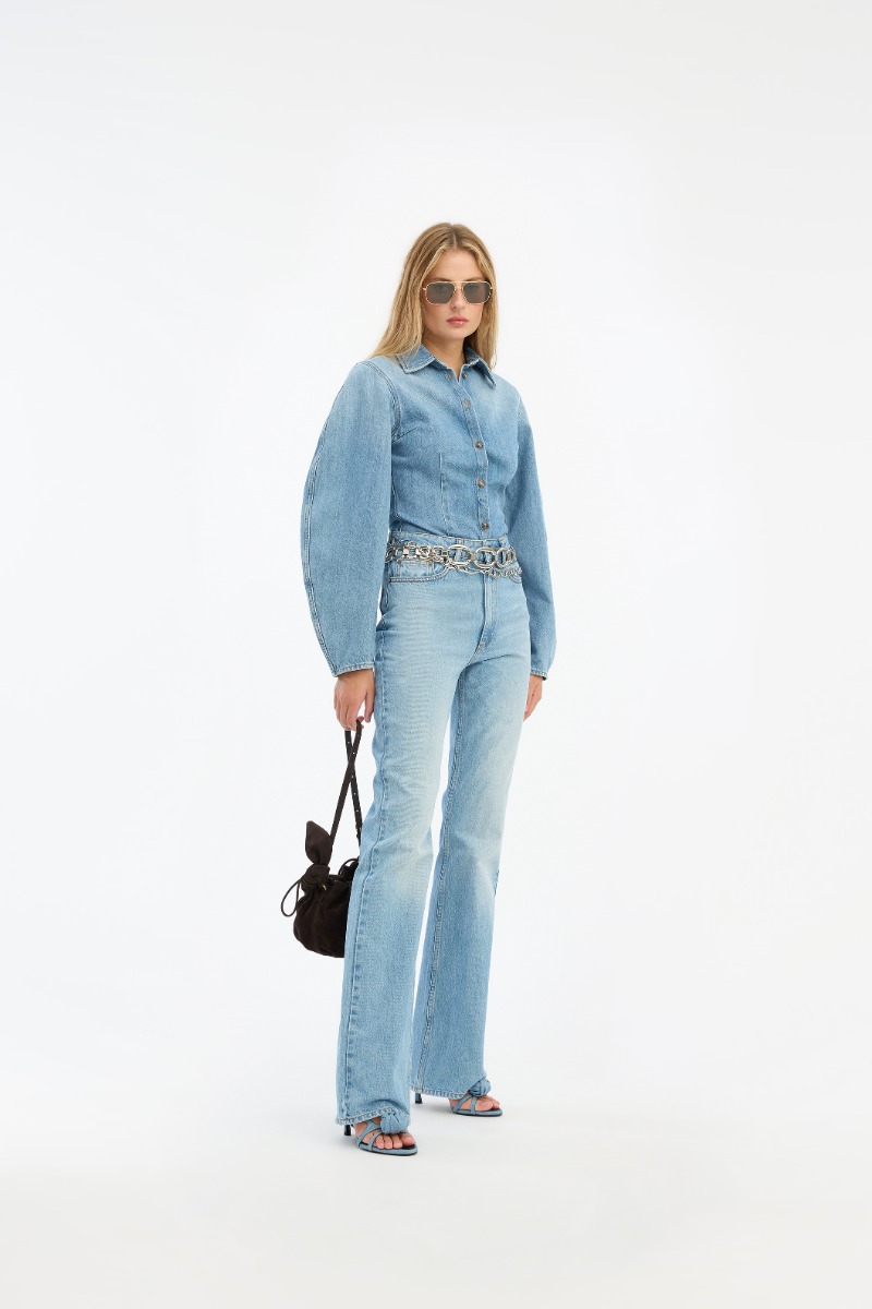Slim Bootcut Jeans Light Blue Denim - ROTATE Birger Christensen
