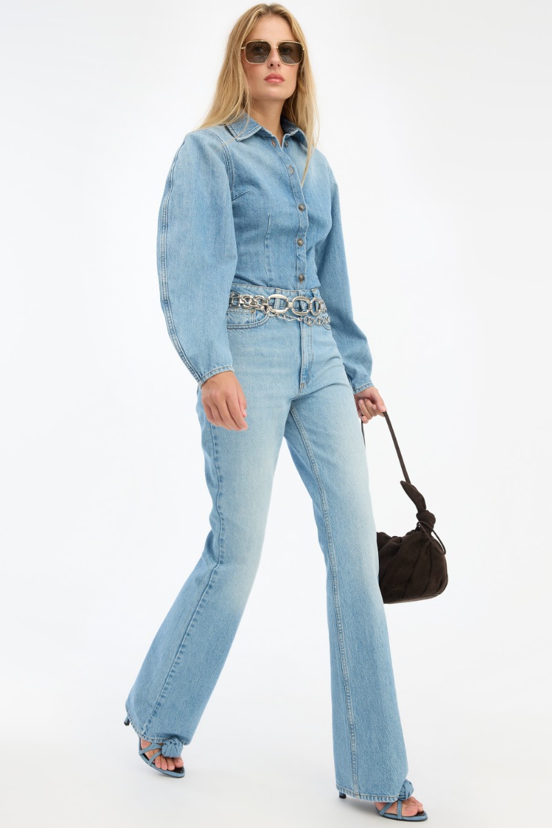 Slim Bootcut Jeans Light Blue Denim - ROTATE Birger Christensen
