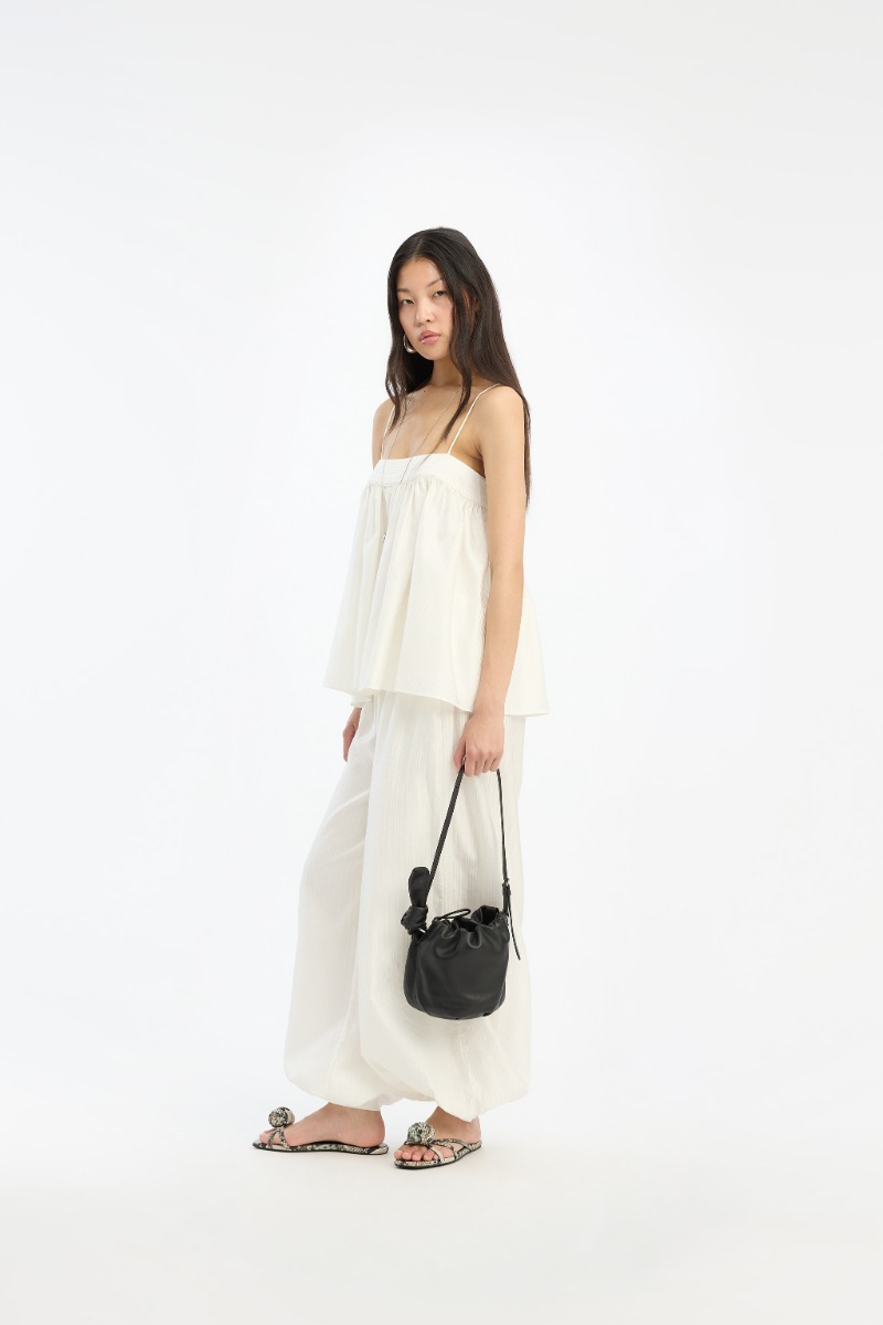 Striped Balloon Pants Bright White - ROTATE Birger Christensen