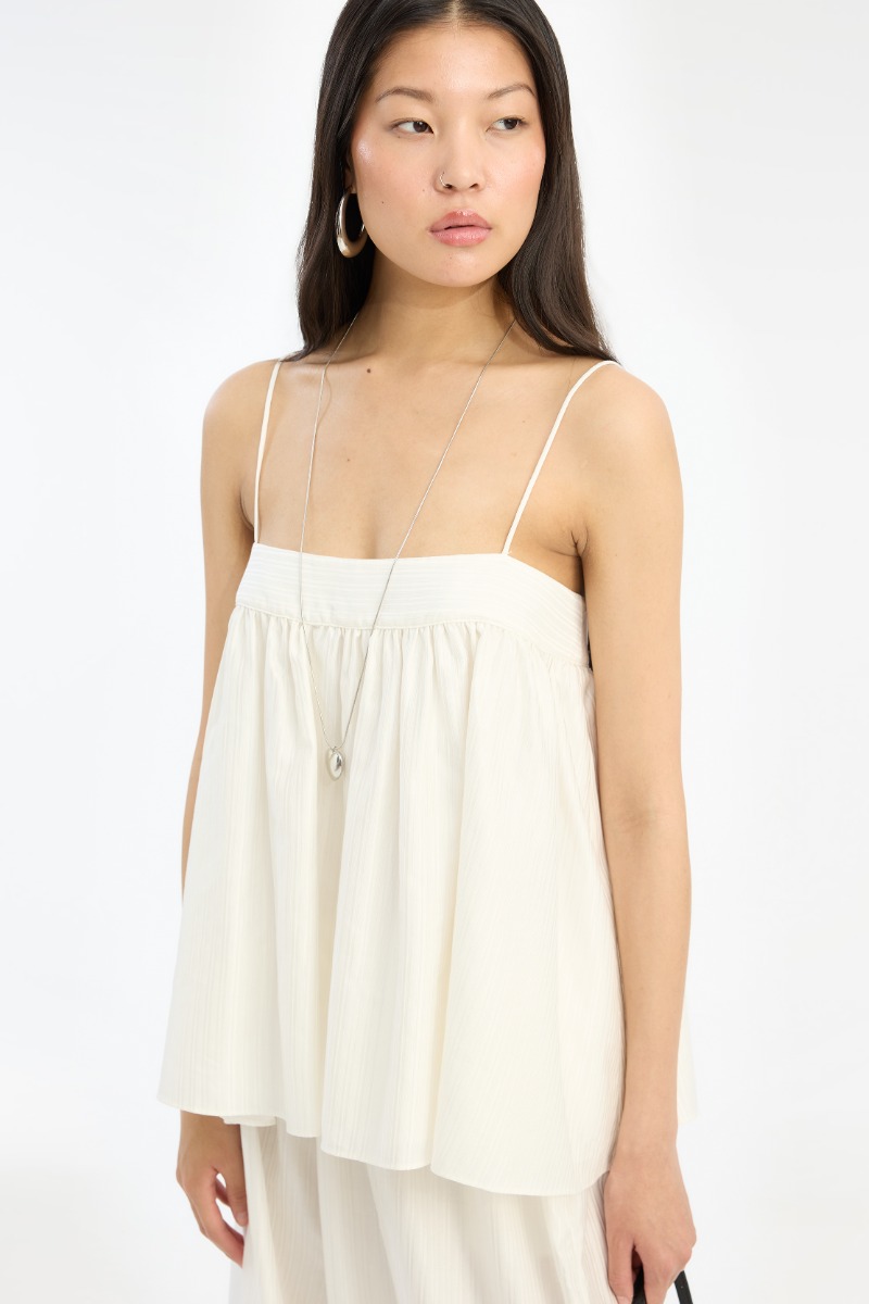 Striped Slip Top Bright White - ROTATE Birger Christensen