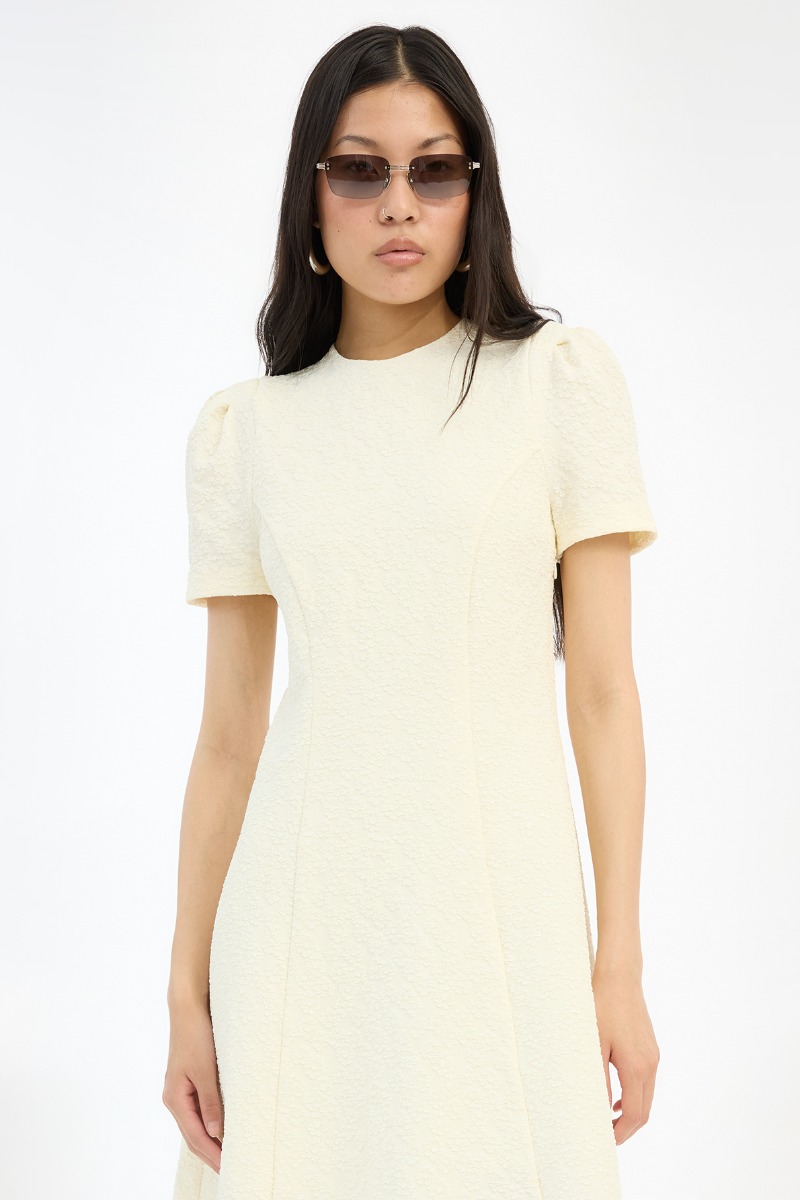 Jacquard Flared Dress Yellow - ROTATE Birger Christensen