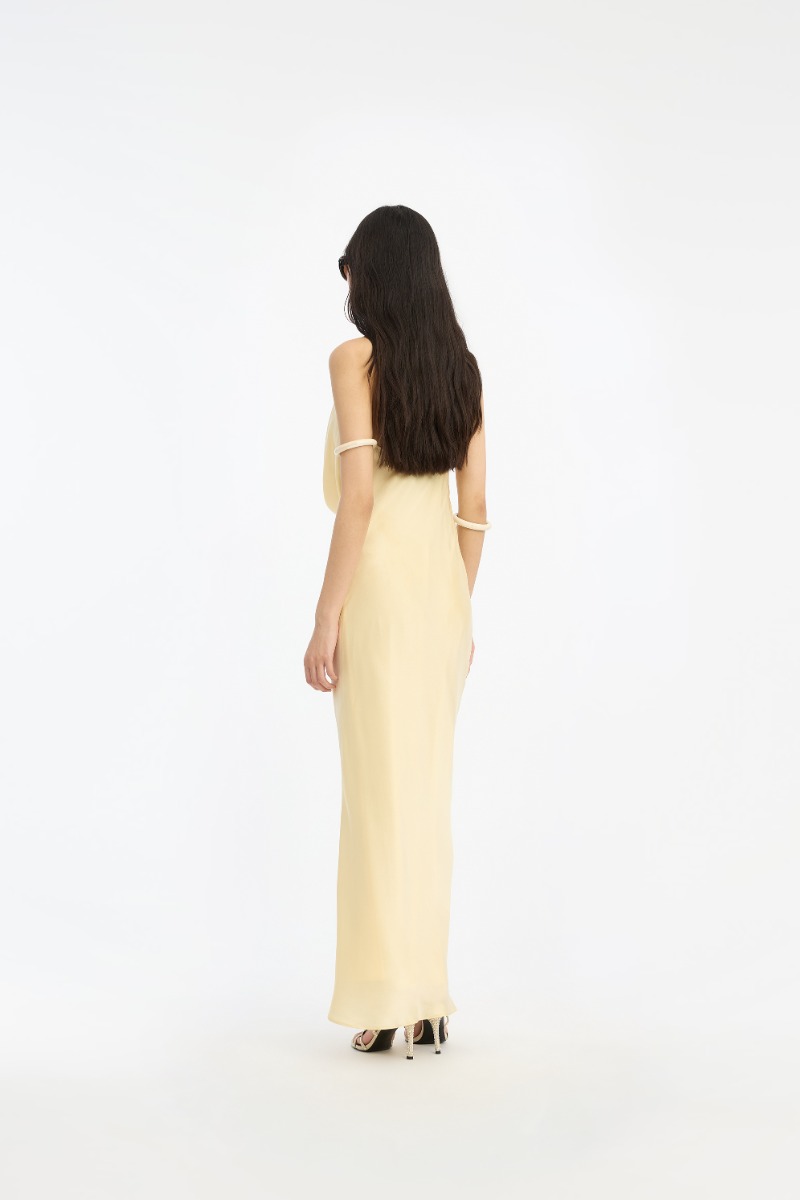 rotate chiffon maxi dress Halter Yellow Размер:XXS church maxi dresses Viluyesy Womens Ankle Booties, Dress black Turn any day into