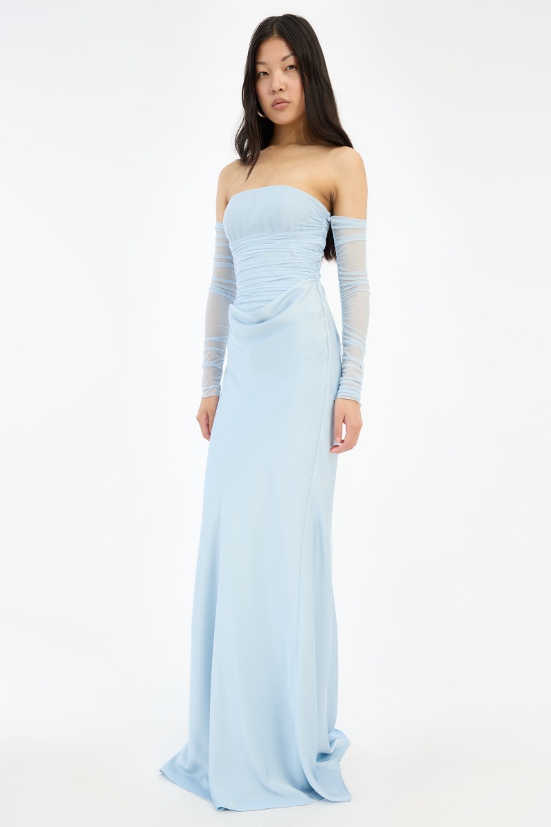 white and blue dress floral MILLY Ella Jacquard Maxi Dress 10 main image 1