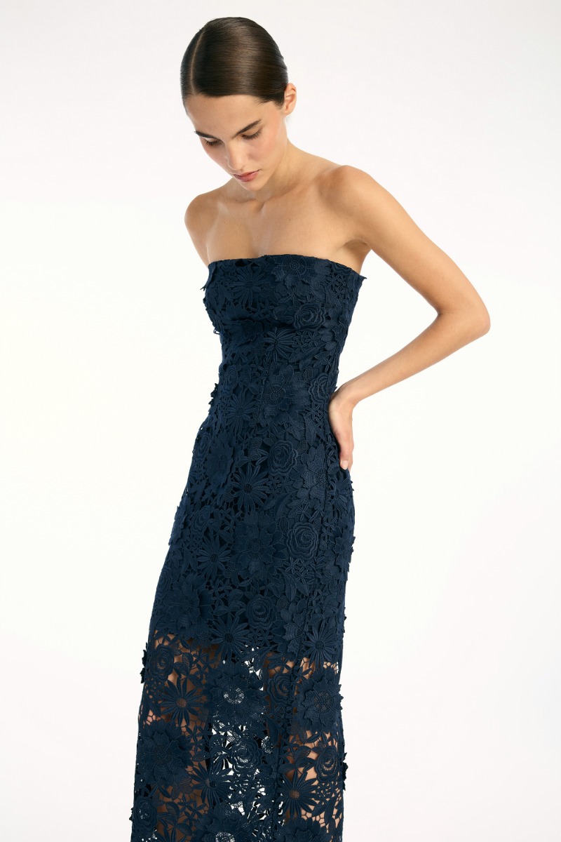 blue rotate dress ROTATE Birger Christensen Sequin Wide Shoulder Wrap Dress in Blue Iris main image 0