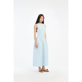 Jacquard Midi Dress Light Blue