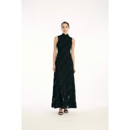 Flower Mesh Maxi Dress Black - ROTATE Birger Christensen