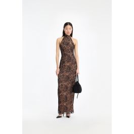 Lace Halterneck Dress Black