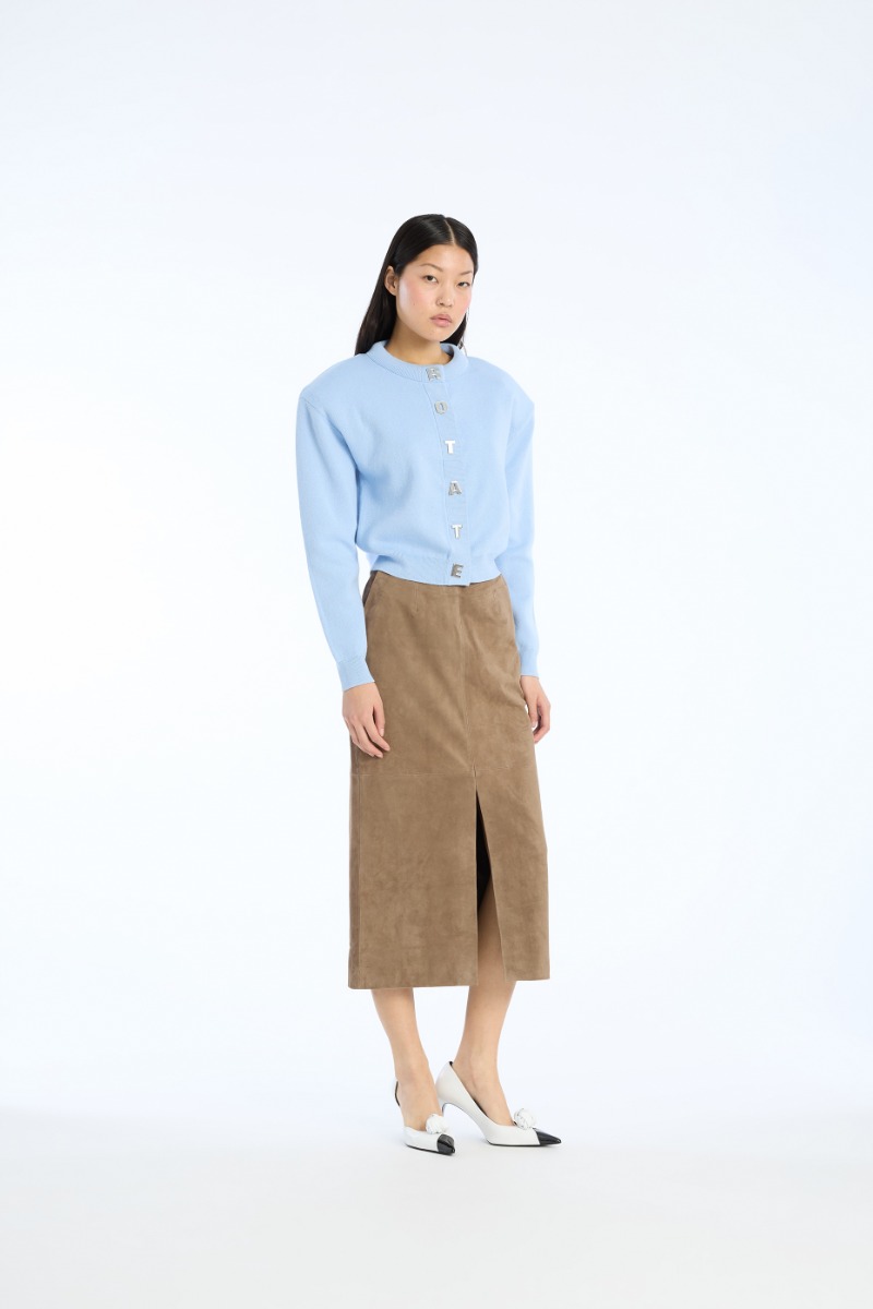Firm Knit Cardigan Light Blue - ROTATE Birger Christensen