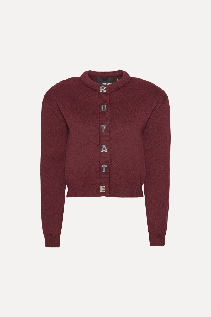 Firm Knit Cardigan Burgundy - ROTATE Birger Christensen