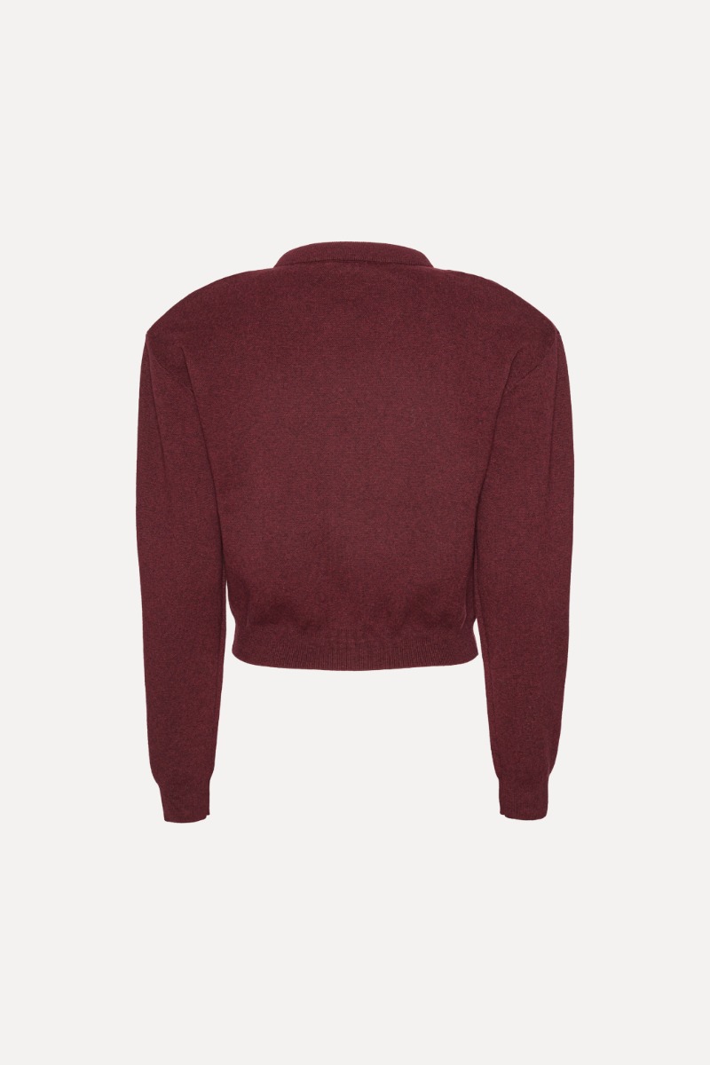 Firm Knit Cardigan Burgundy - ROTATE Birger Christensen