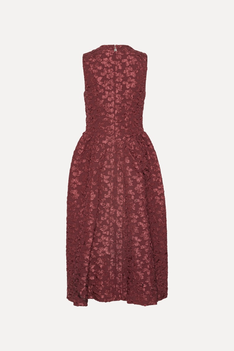 burgundy jacquard dress Majestic Dress — Burgundy Jacquard – SIMOVSKA main image 0