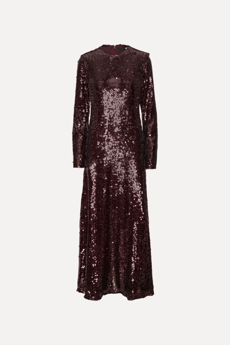 rotate glitter knit maxi dress ROTATE BIRGER CHRISTENSEN Glitter Knit Maxi Dress in Natural