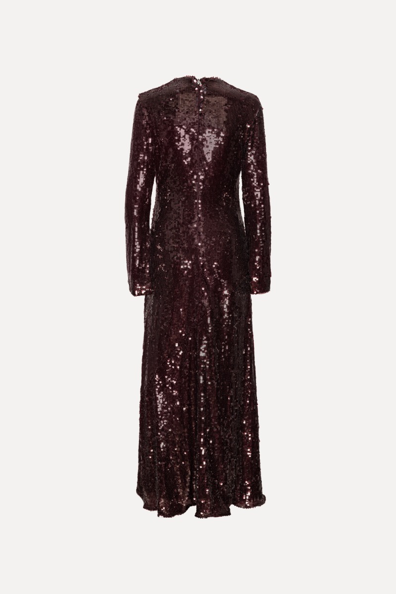 burgundy sequin long sleeve blazer dress Zapaka Women's Blazer with Sequins Glitter Burgundy Bodycon Maxi Jacket, Burgundy / M main image 0