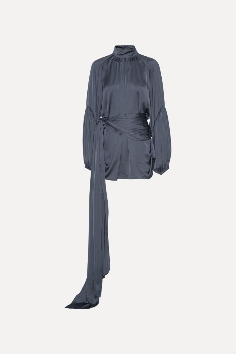 rotate satin wrap dress ROTATE Birger Christensen Satin Wrap Dress. Size US