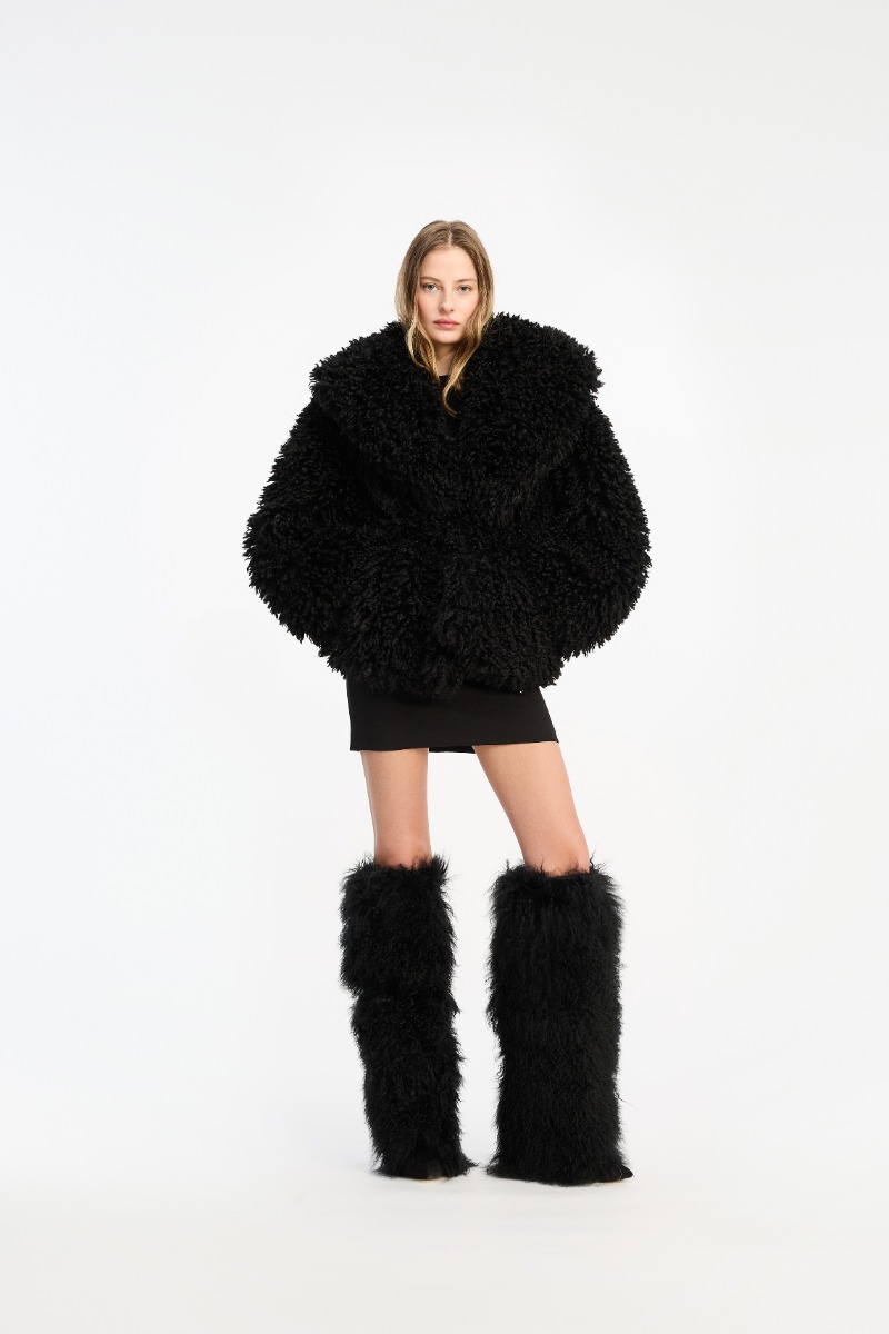 極美品✨高級 BIRGER CHRISTENSEN ミンク ファー ジャケット Faux Fur Belted Jacket Black - ROTATE Birger Christensen