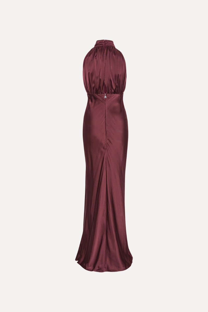 Sleeveless Silk Dress Burgundy - ROTATE Birger Christensen