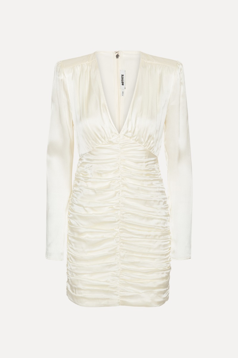 rotate birger christensen mini dress Flower Mesh Mini Dress Dark Brown