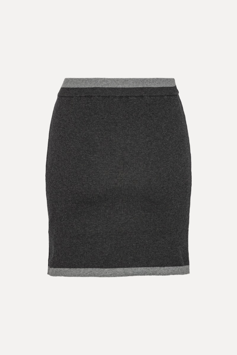 Firm Knit Mini Skirt Dark Grey - ROTATE Birger Christensen