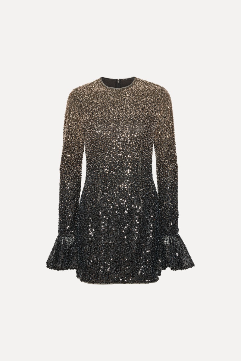 silver sequin dress long sleeve Lucia Sequin Dress – Retrofete
