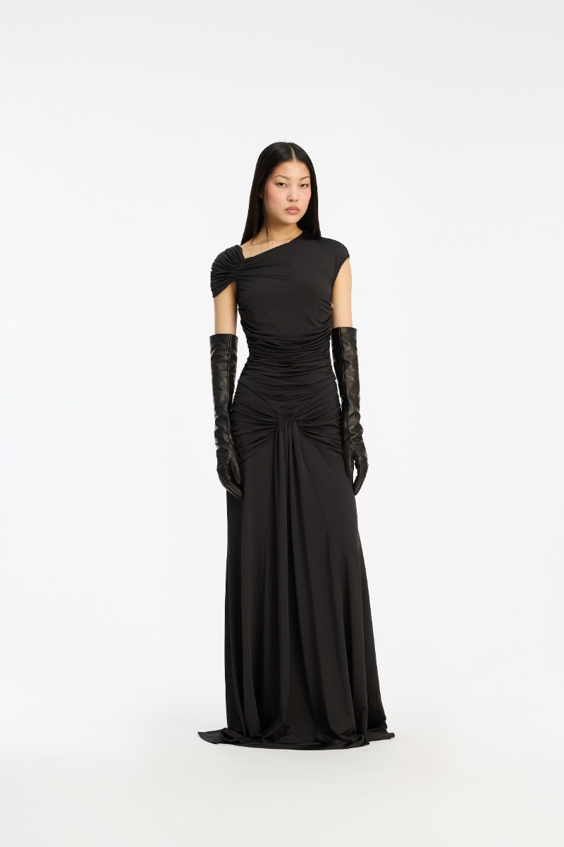 frame cotton asymmetric tiered midi-dress ZIMMERMANN WOMEN-CLOTHING LONG DRESSES Cascadian plunge midi dress