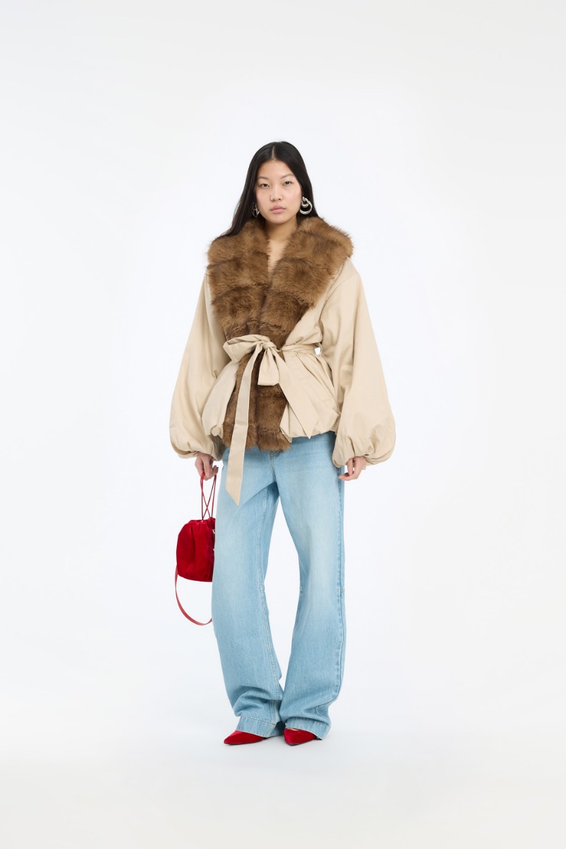 極美品✨高級 BIRGER CHRISTENSEN ミンク ファー ジャケット Faux Fur Collar Jacket Beige - ROTATE Birger Christensen