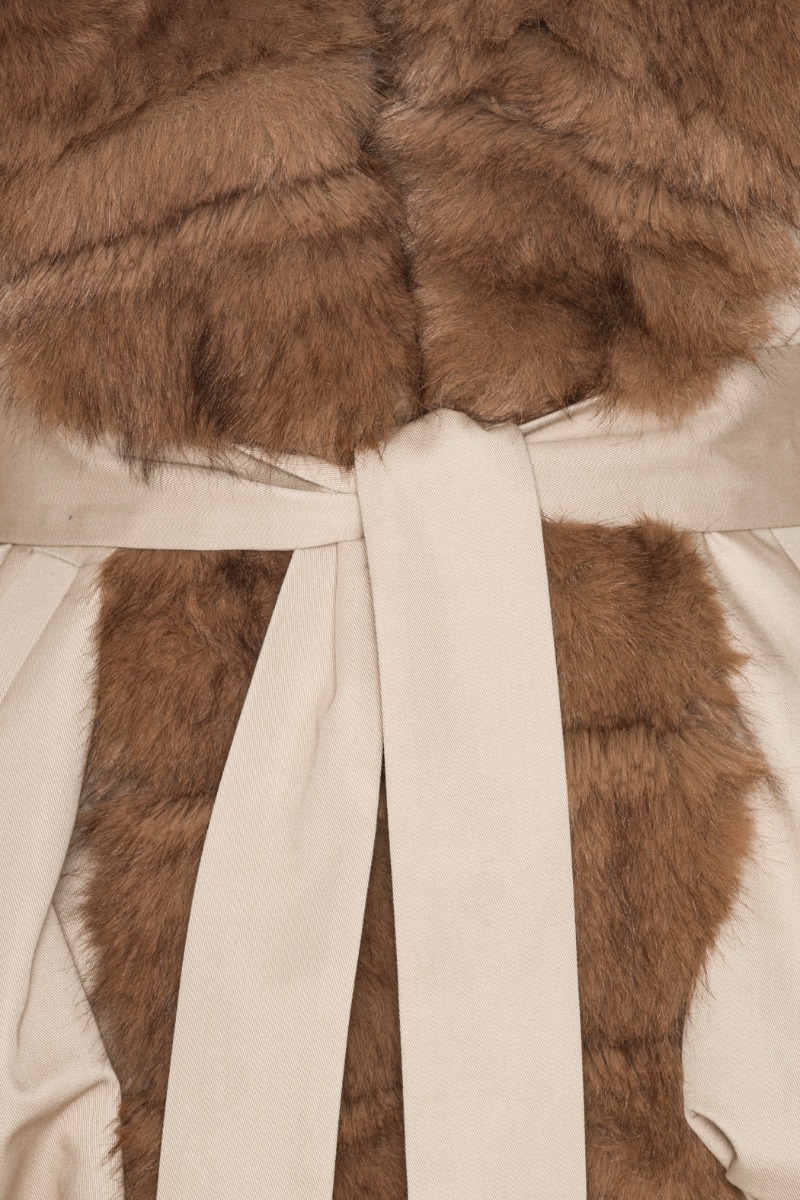Faux Fur Collar Jacket Beige - ROTATE Birger Christensen