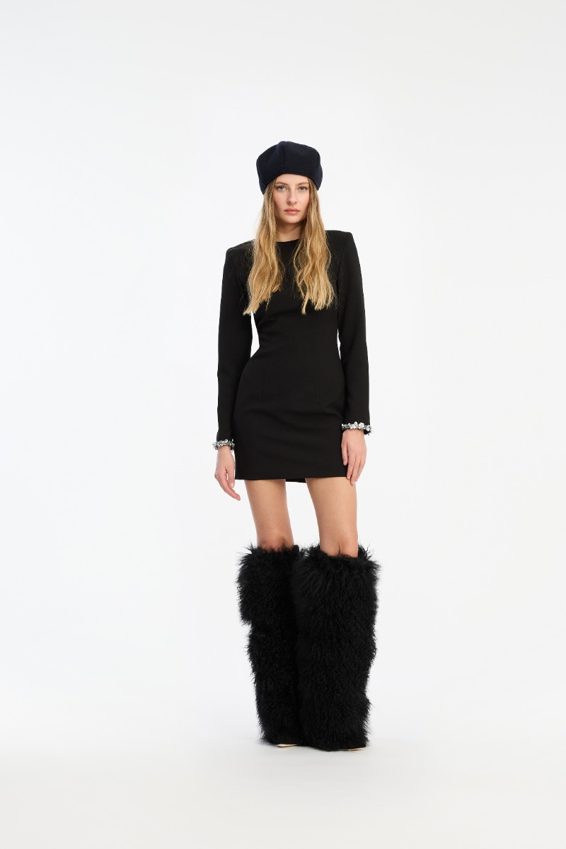 Crepe Mini Dress Black - ROTATE Birger Christensen