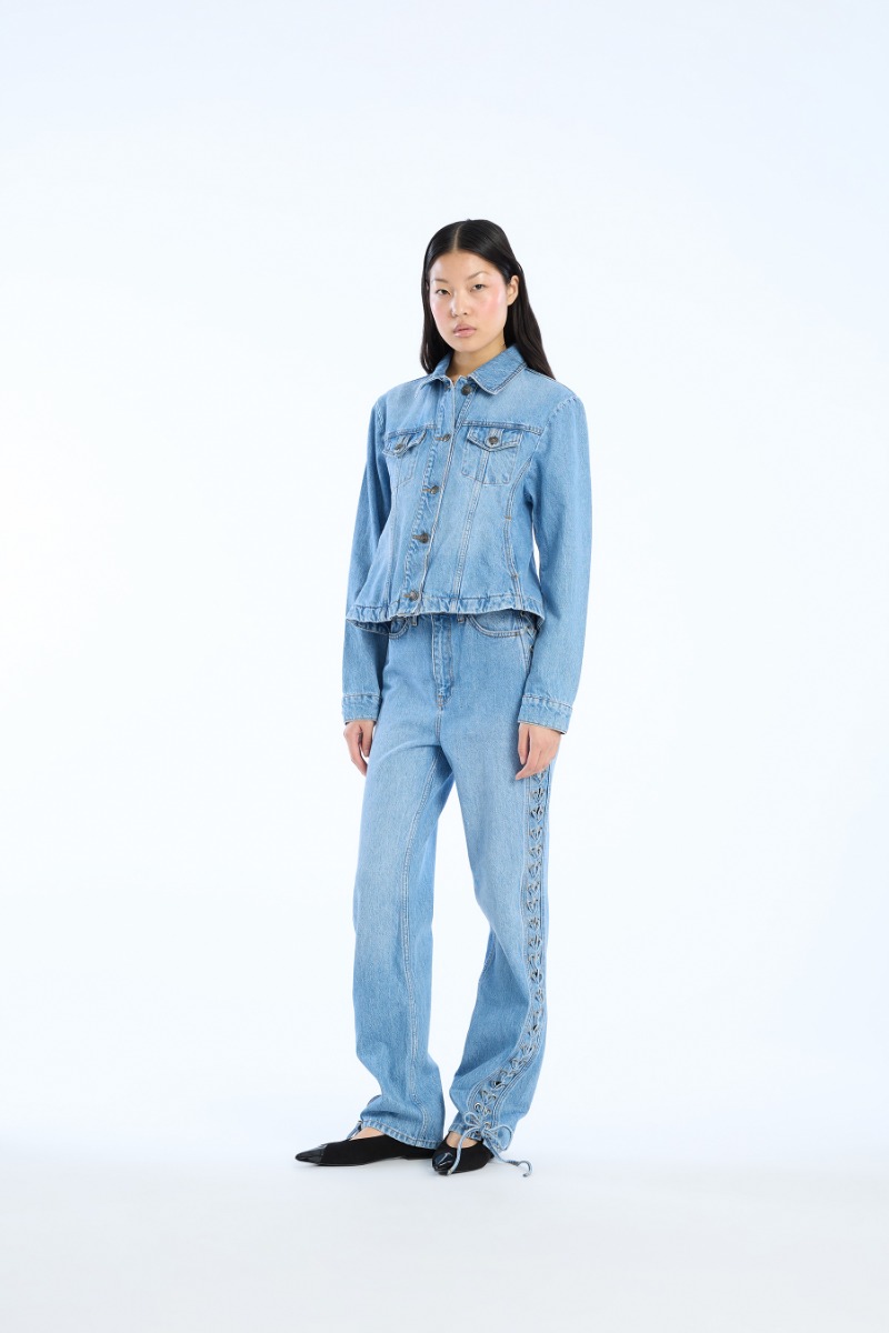 Twisted Lacing Jeans Blue - ROTATE Birger Christensen