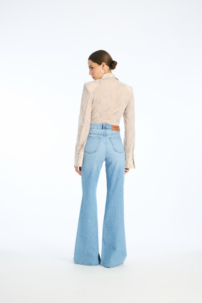 Flared Highwaisted Jeans Blue - ROTATE Birger Christensen