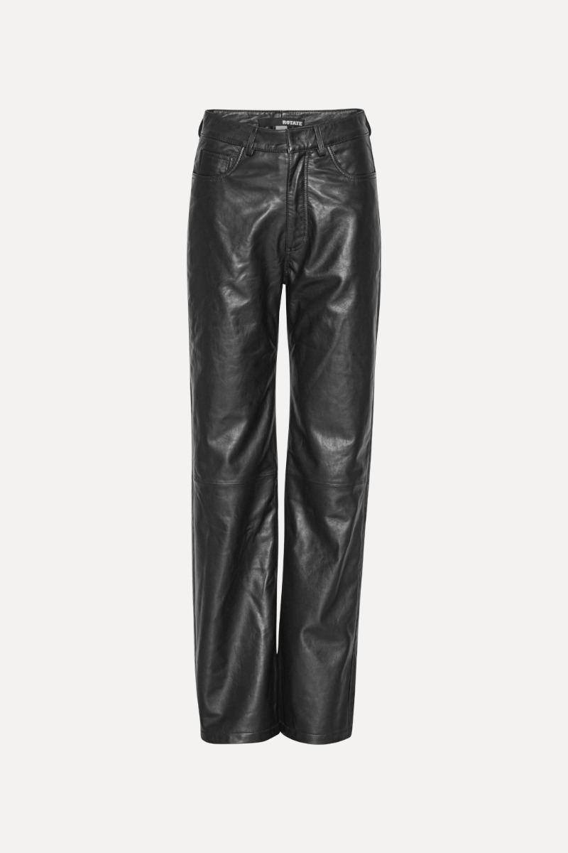 Straight Leather Pants Black - ROTATE Birger Christensen